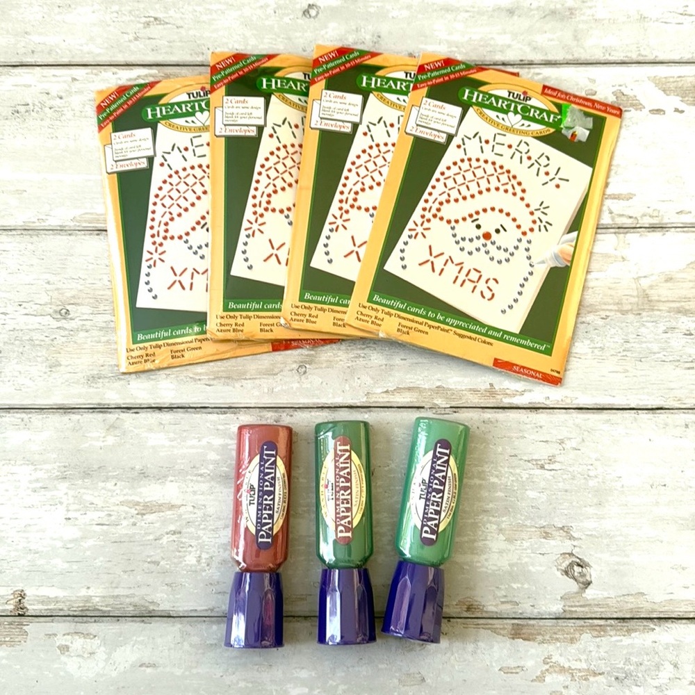 Tulip Greeting Christmas Card Craft Set with Paint Paper Paint 4 pk Brand NEW
